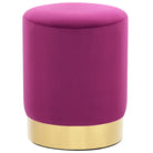 Trendy ronde poef met zacht pluche voor hoog zitcomfort - Paars / 1 / Fluweel - Klapstoelen & krukken