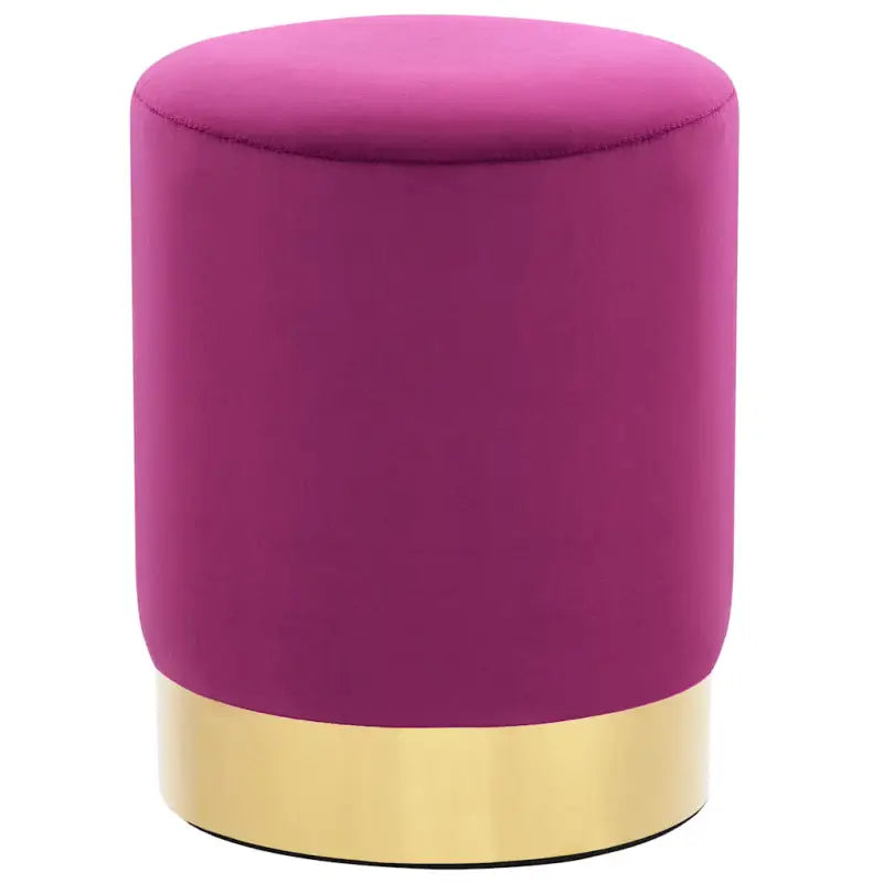 Trendy ronde poef met zacht pluche voor hoog zitcomfort - Paars / 1 / Fluweel - Klapstoelen & krukken