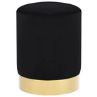 Trendy ronde poef met zacht pluche voor hoog zitcomfort - Zwart / 1 / Fluweel - Klapstoelen & krukken