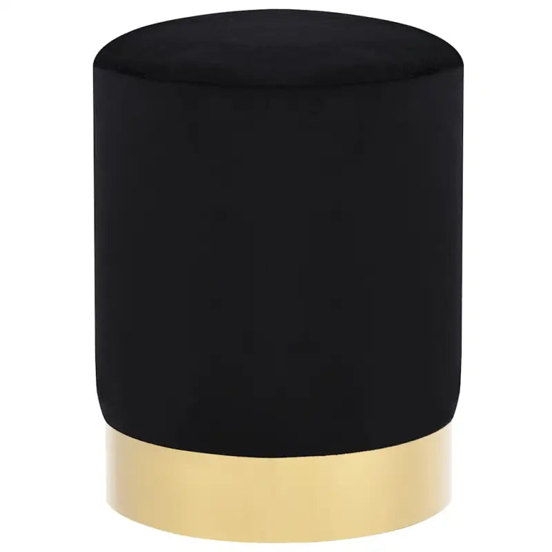 Trendy ronde poef met zacht pluche voor hoog zitcomfort - Zwart / 1 / Fluweel - Klapstoelen & krukken