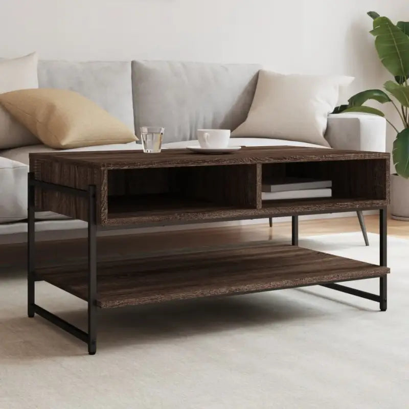 Trendy salontafel van bewerkt hout voor binnen handbereik - bruin eikenkleur / 1 - Salontafels