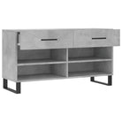 Trendy schoenenbank met bewerkt hout en ijzeren poten - Betongrijs / 1 - Schoenenrekken