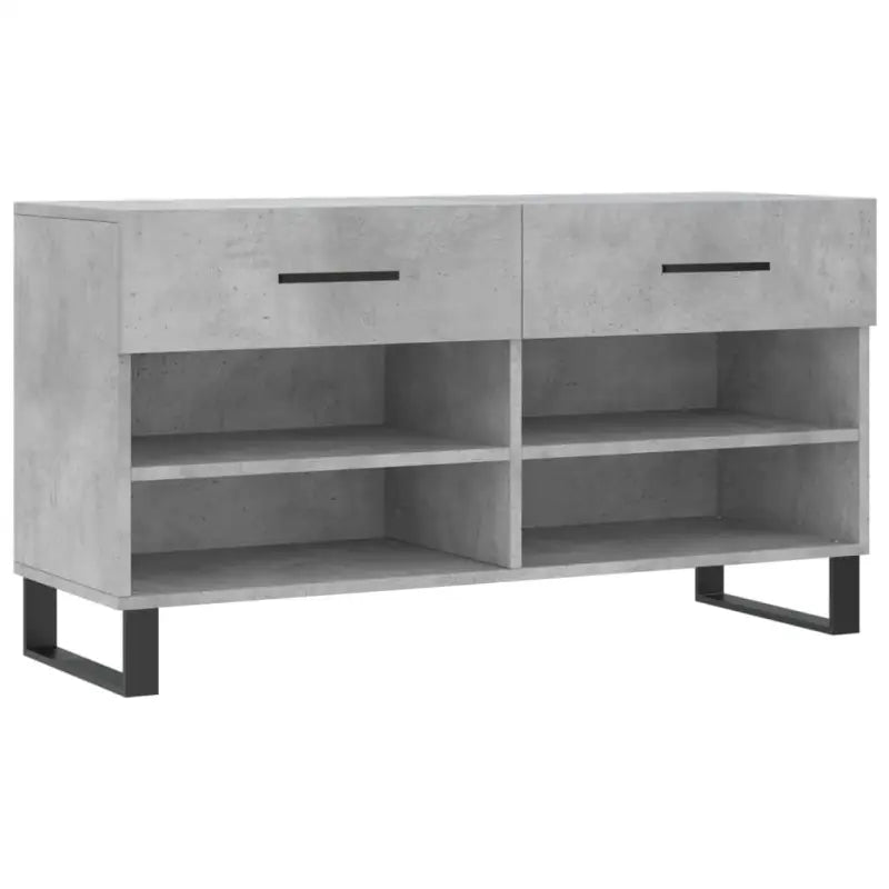 Trendy schoenenbank met bewerkt hout en ijzeren poten - Betongrijs / 1 - Schoenenrekken