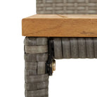 Trendy tuinbarset van massief acaciahout en poly rattan met aangename uitstraling - Grijs - Tuinsets