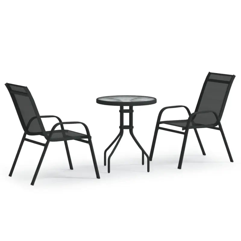Trendy tuinset met gehard glas voor een stijlvolle terrasbeleving - Zwart / na / 3 - Tuinsets