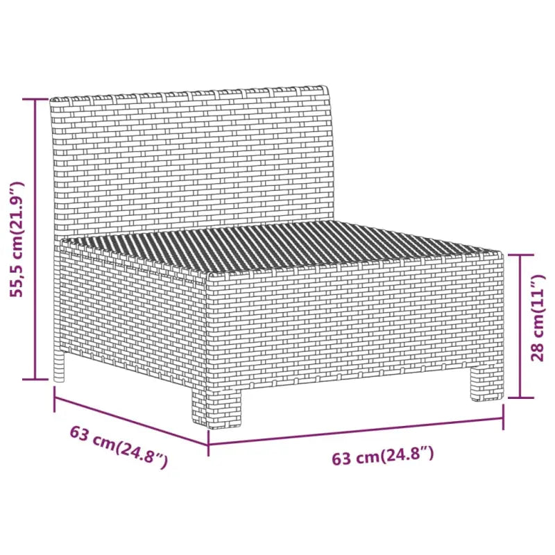 Trendy tuinset met poly rattan en armleuning links - Tuinsets