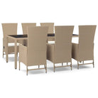 Trendy tuinset met poly rattan en verstelbare tuinstoel voor terras - Tuinsets