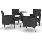 Trendy tuinset van poly rattan en gepoedercoat staal in zwart materiaal - Tuinsets