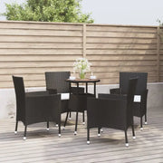 Trendy tuinset van poly rattan en gepoedercoat staal in zwart materiaal - Tuinsets