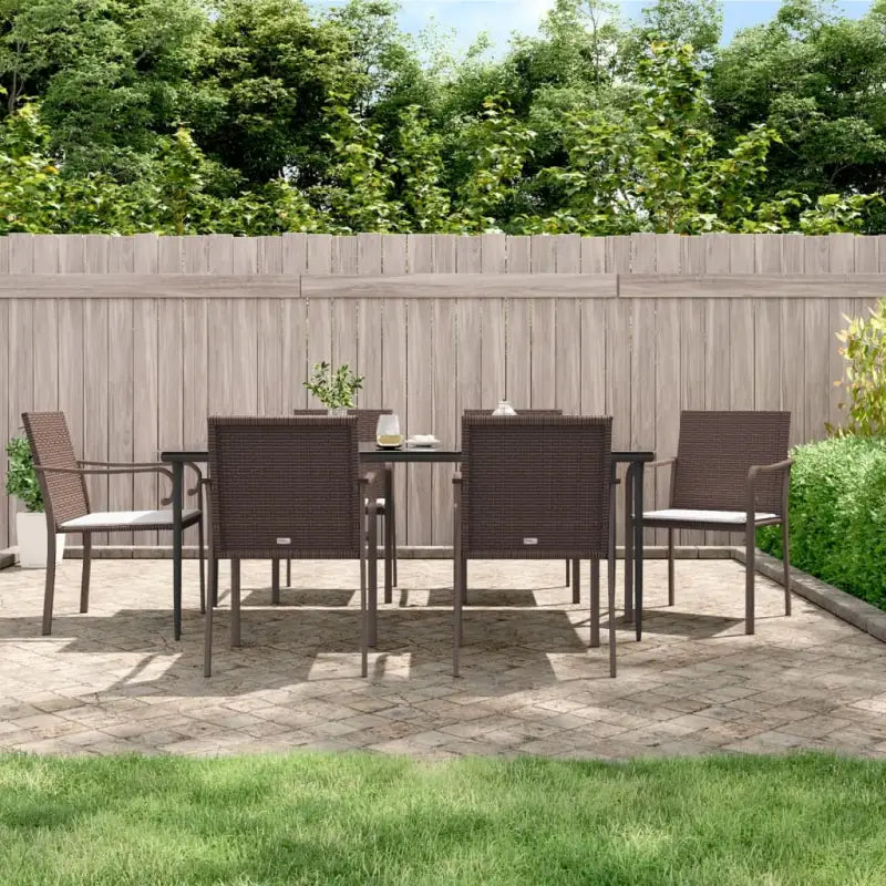 Trendy tuinstoelen van duurzaam poly rattan voor terras en tuin - Bruin / 6 - Tuinstoelen