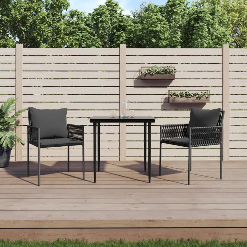 Trendy Tuinstoelen van Poly Rattan voor een duurzame tuinset - Zwart / 2 - Tuinstoelen