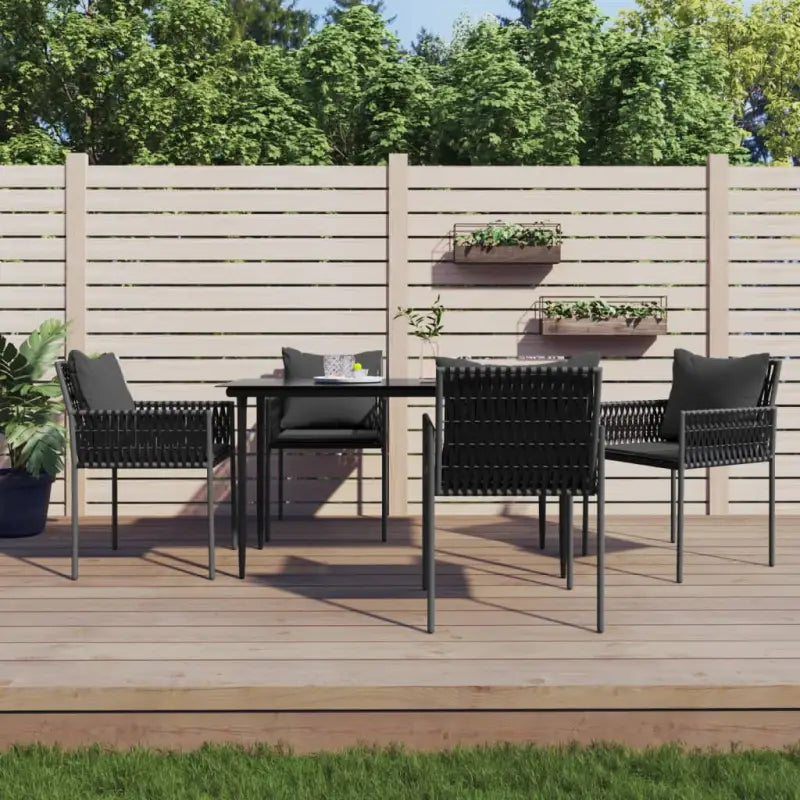 Trendy Tuinstoelen van Poly Rattan voor een duurzame tuinset - Zwart / 4 - Tuinstoelen