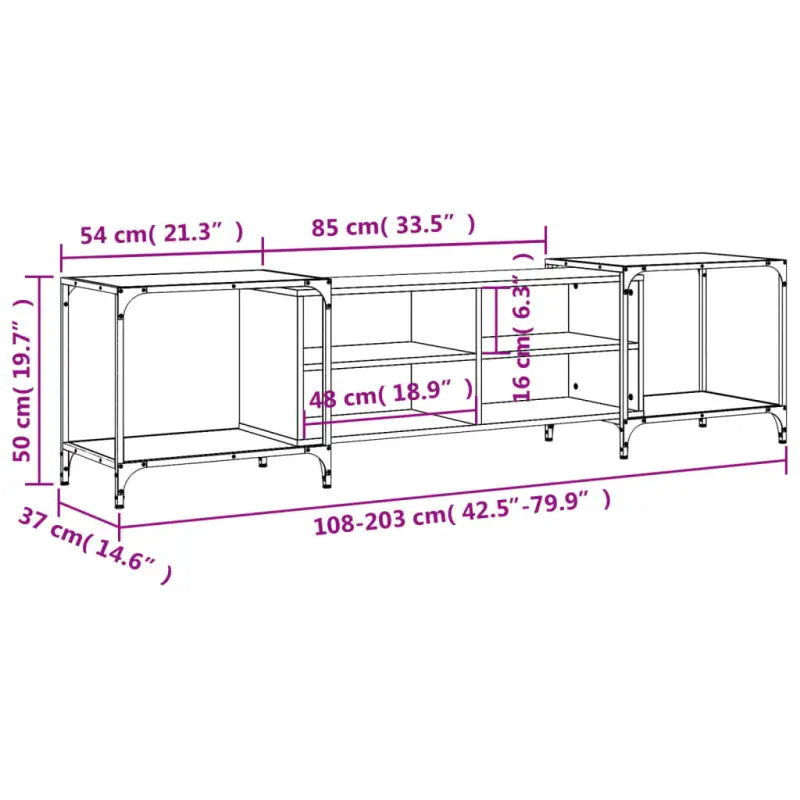 Trendy Tv-meubel met bewerkt hout en metalen frame - Tv-meubels