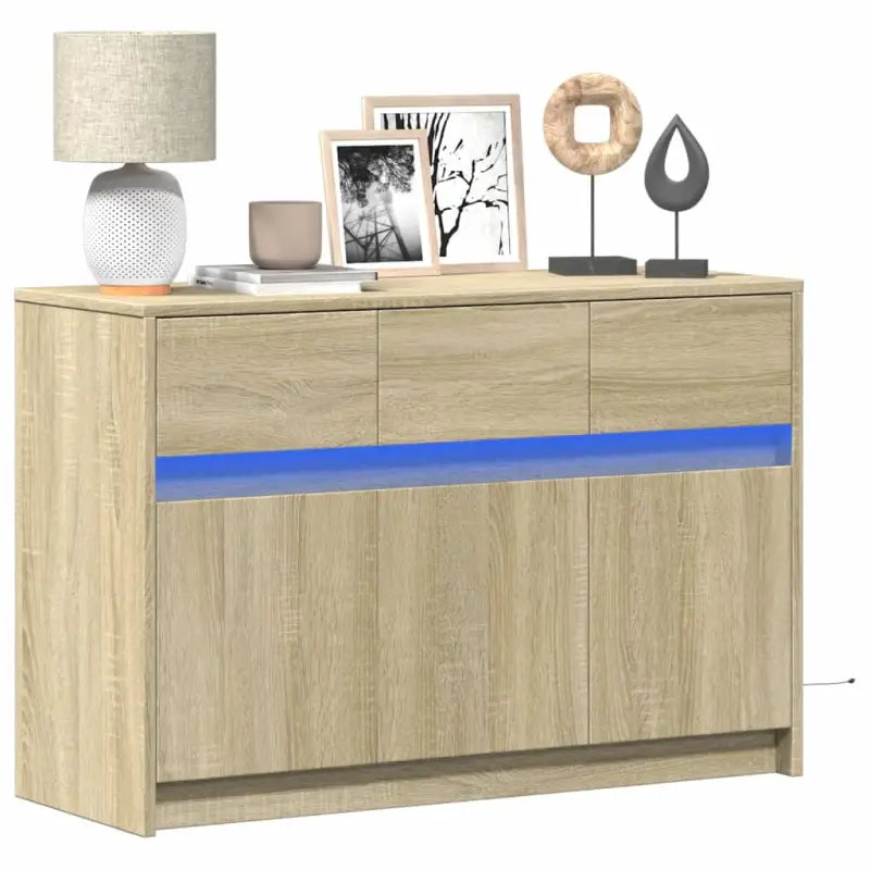 Trendy TV-meubel met LED-verlichting in Grijs Sonoma Eiken - Sonoma eiken / 1 - Tv-meubels