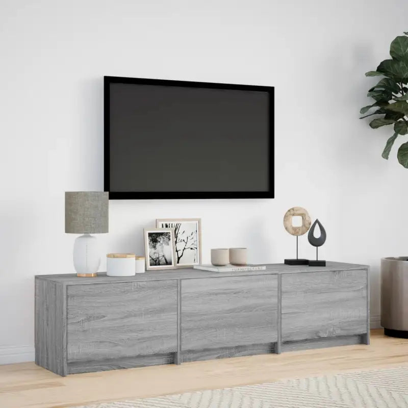 Trendy TV-meubel met LED-verlichting in grijs Sonoma eiken stijl - Tv-meubels