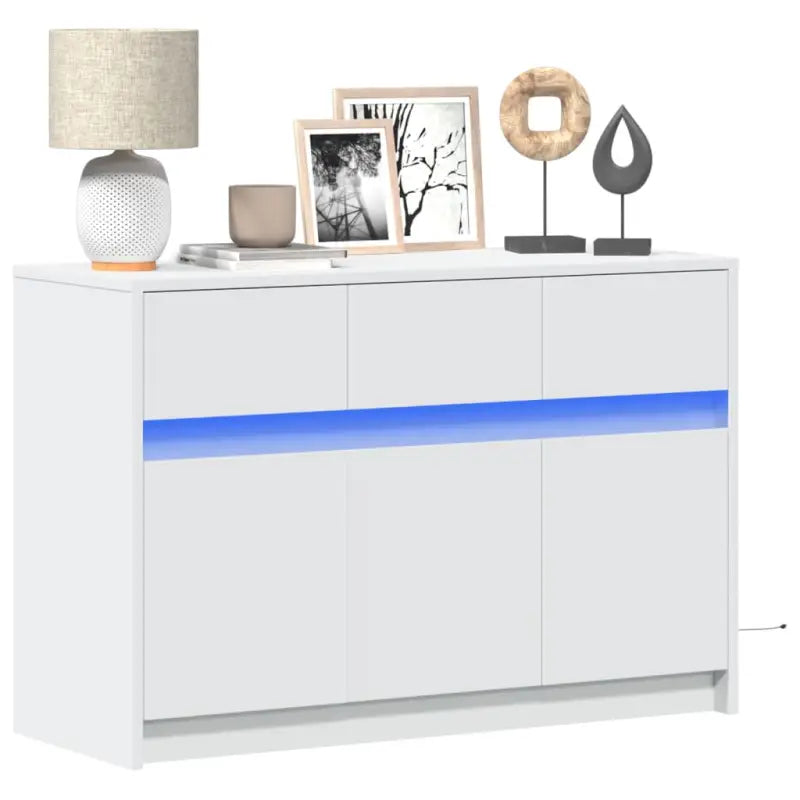 Trendy TV-meubel met LED-verlichting in Grijs Sonoma Eiken - Wit / 1 - Tv-meubels