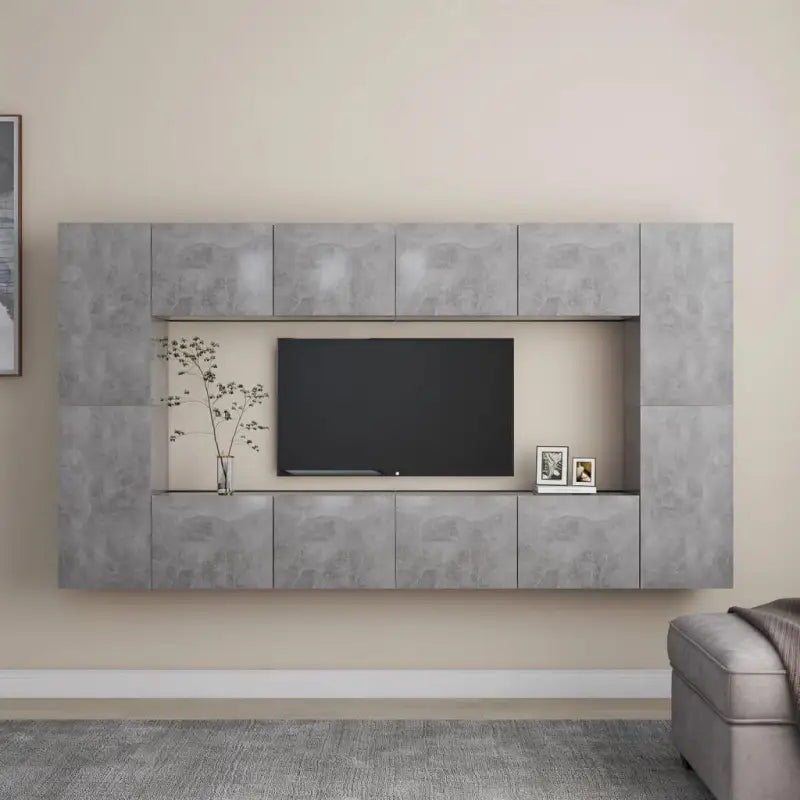 Trendy Tv-meubel met muurbevestiging voor een tijdloze uitstraling - Betongrijs / 1 / 80 cm - Tv-meubels