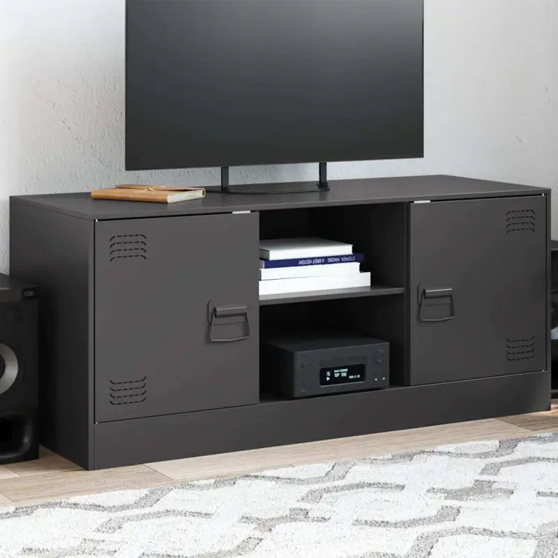 Trendy tv-meubel met stabiel frame van koudgewalst staal - Zwart / 1 - Tv-meubels