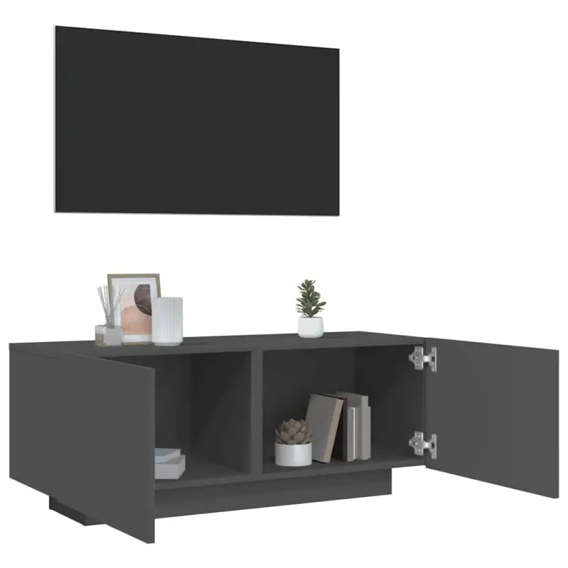 Trendy Tv-meubel van bewerkt hout met praktisch en stijlvol ontwerp - Grijs / 1 - Tv-meubels