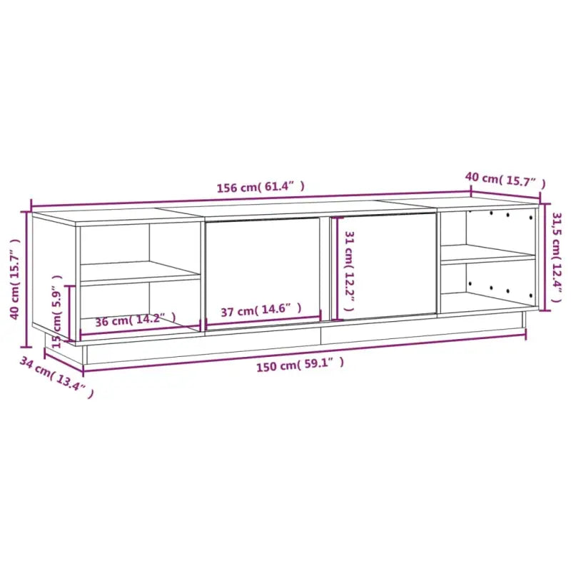Trendy tv-meubel van massief grenenhout met strak design - Tv-meubels