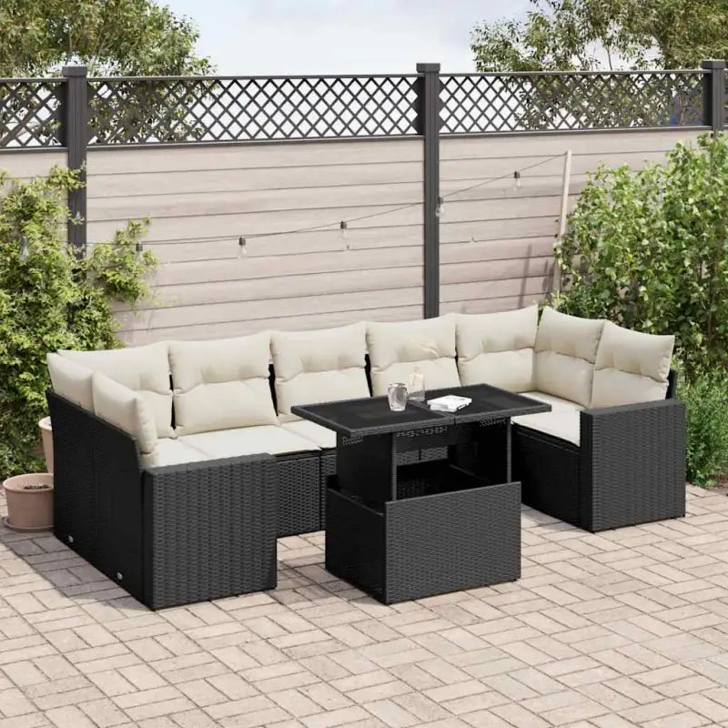 Tuin Lounge Set in Zwart Materiaal met Gepoedercoat Staal Afmetingen - Tuinsets