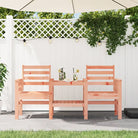 Tuinbank met geïntegreerde tafel van massief grenenhout - Natuurlijk douglashout / 1 - Tuinbanken
