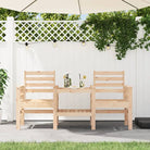 Tuinbank met geïntegreerde tafel van massief grenenhout - Natuurlijk grenenhout / 1 - Tuinbanken