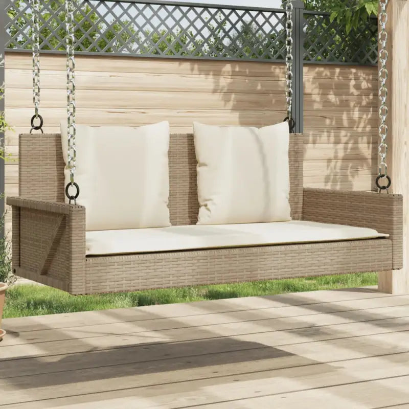 Tuinbank met poly rattan voor ontspanning in de buitenruimte - Beige / 1 / Ja - Tuinbanken