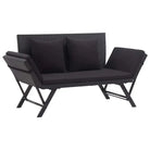 Tuinbank met weerbestendig PE rattan en gepoedercoat stalen frame - Zwart / 1 - Tuinbanken