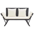 Tuinbank met weerbestendig PE rattan en gepoedercoat stalen frame - Tuinbanken