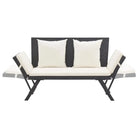 Tuinbank met weerbestendig PE rattan en gepoedercoat stalen frame - Tuinbanken
