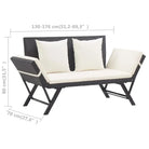 Tuinbank met weerbestendig PE rattan en gepoedercoat stalen frame - Tuinbanken