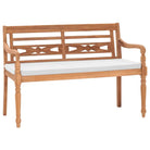 Tuinbank van massief teakhout met whitewash afwerking voor tuin en terras - Wit / 120 cm / 1 - Tuinbanken