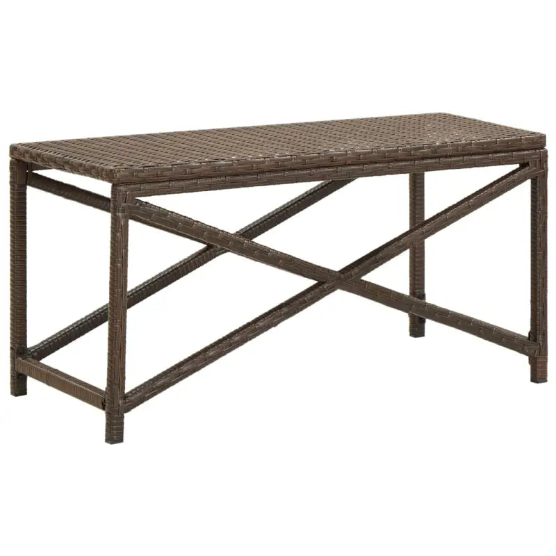 Tuinbank van poly rattan met gepoedercoat stalen frame voor buitengebruik - Bruin / 80 cm / 1 - Tuinbanken