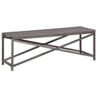 Tuinbank van poly rattan met gepoedercoat stalen frame voor buitengebruik - Grijs / 120 cm / 1 - Tuinbanken