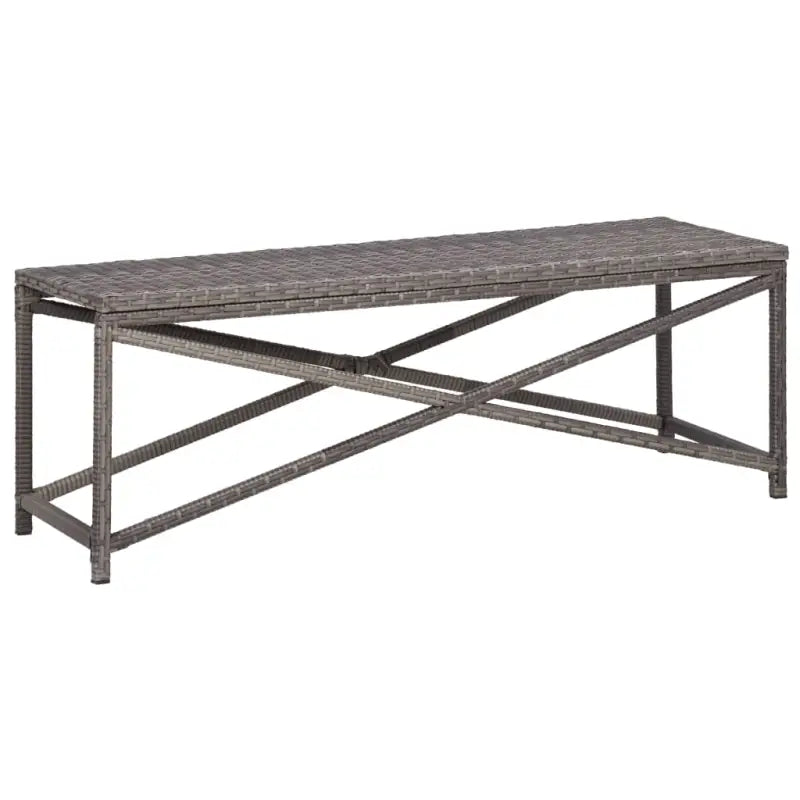 Tuinbank van poly rattan met gepoedercoat stalen frame voor buitengebruik - Grijs / 120 cm / 1 - Tuinbanken
