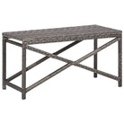 Tuinbank van poly rattan met gepoedercoat stalen frame voor buitengebruik - Grijs / 80 cm / 1 - Tuinbanken