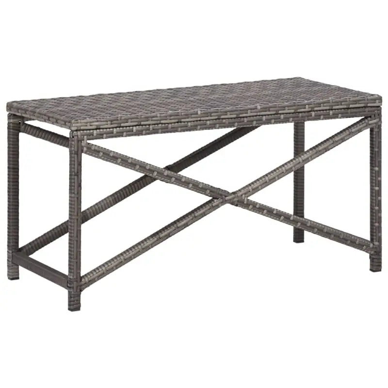 Tuinbank van poly rattan met gepoedercoat stalen frame voor buitengebruik - Grijs / 80 cm / 1 - Tuinbanken