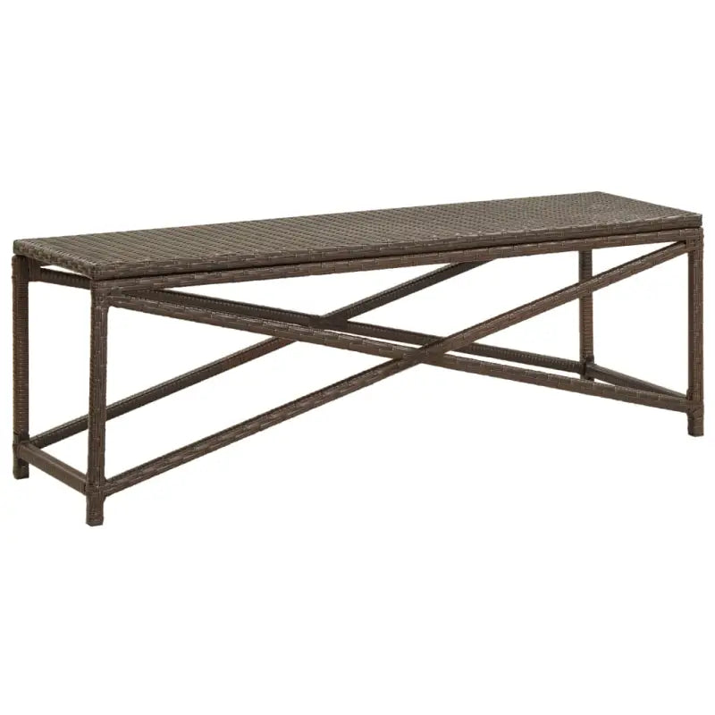 Tuinbank van poly rattan met gepoedercoat stalen frame voor buitengebruik - Bruin / 120 cm / 1 - Tuinbanken