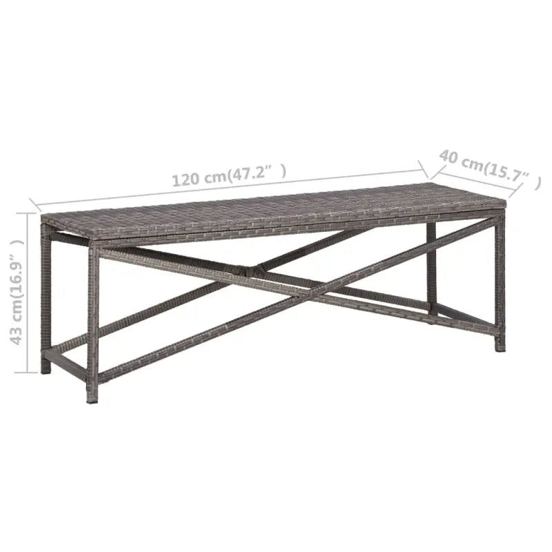 Tuinbank van poly rattan met gepoedercoat stalen frame voor buitengebruik - Tuinbanken