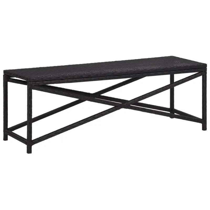 Tuinbank van poly rattan met gepoedercoat stalen frame voor buitengebruik - Zwart / 120 cm / 1 - Tuinbanken