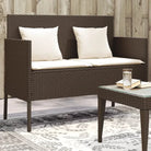 Tuinbank van poly rattan met waterdichte zak voor andere spullen - Bruin / 1 - Tuinbanken