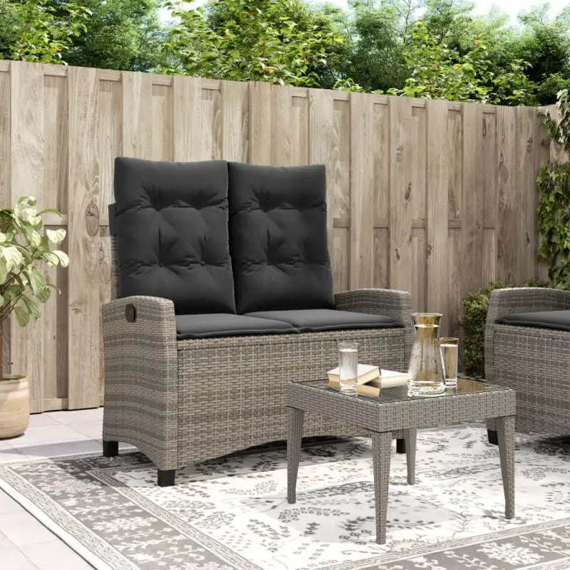 Tuinbank van poly rattan voor een comfortabele zitervaring - Grijs / 105 x 66 x 93 cm / 1 - Tuinbanken