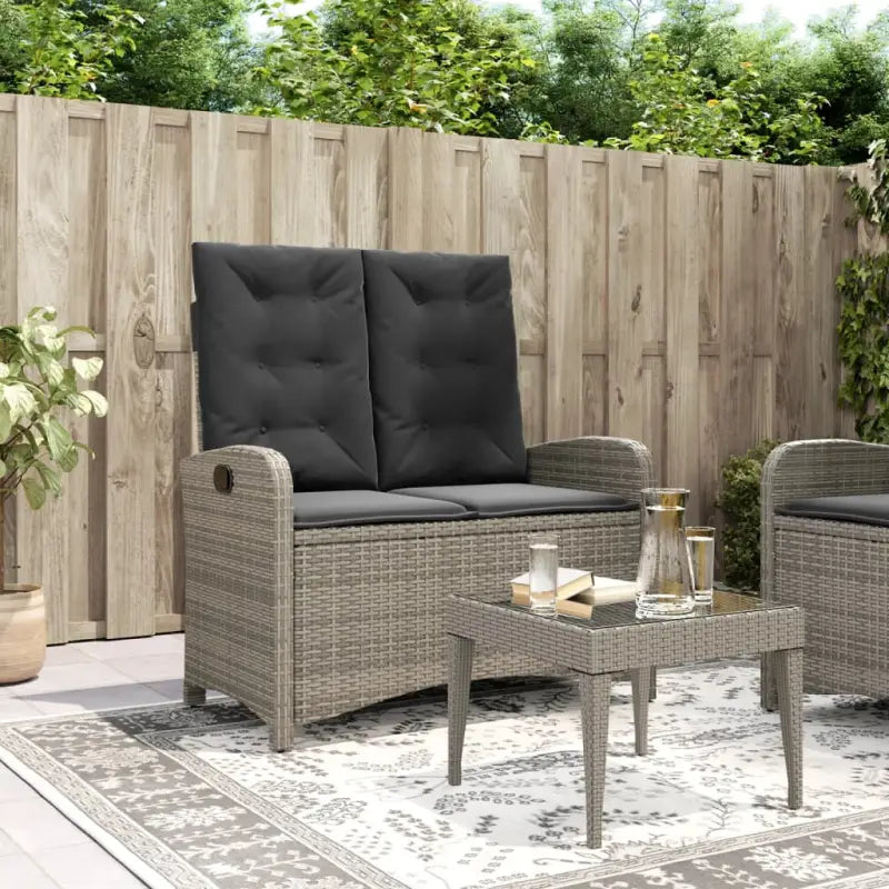 Tuinbank van poly rattan voor een comfortabele zitervaring - Grijs / 105 x 59 x 93 cm / 1 - Tuinbanken