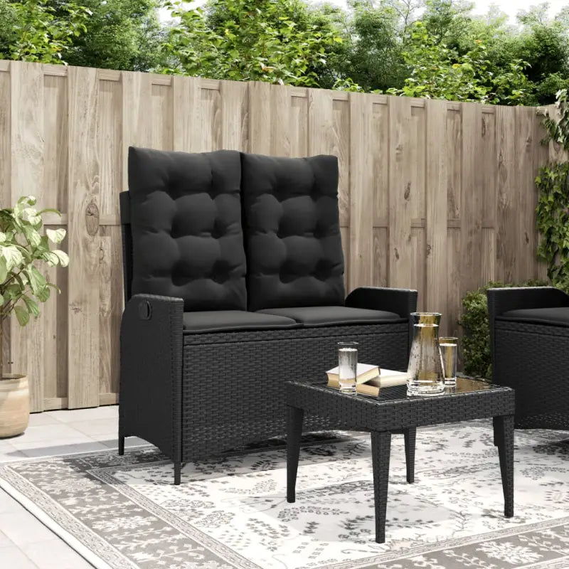 Tuinbank van poly rattan voor een comfortabele zitervaring - Zwart / 104 x 59 x 93 cm / 1 - Tuinbanken