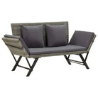 Tuinbank van poly rattan voor ontspanning op de veranda - Grijs / 1 - Tuinbanken