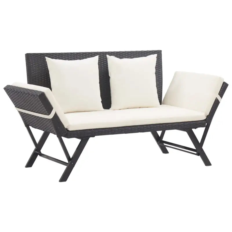 Tuinbank van poly rattan voor ontspanning op de veranda - Zwart / 1 - Tuinbanken