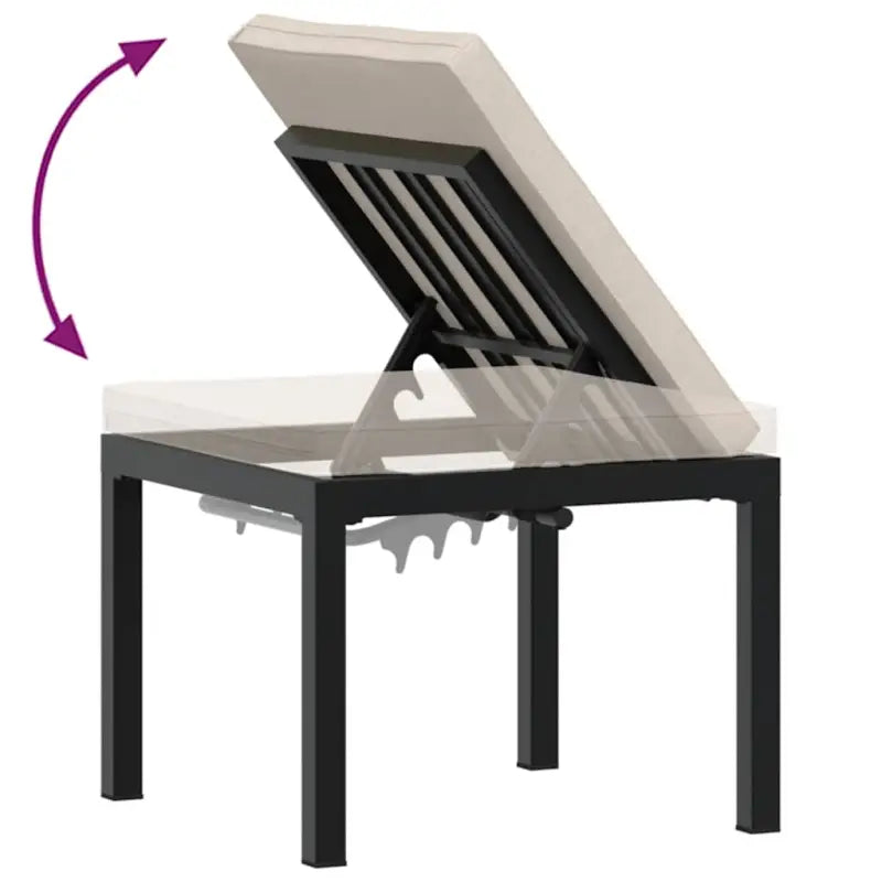 Tuinbankenset van gepoedercoat staal in zwart materiaal met robuste afmetingen - Tuinsets
