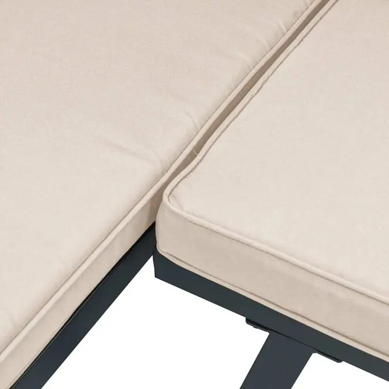 Tuinbankenset van gepoedercoat staal in zwart materiaal met robuste afmetingen - Tuinsets