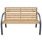 Tuinbankje met massief vurenhout en stalen poten voor buiten - Bruin / 112 cm / 1 - Tuinbanken